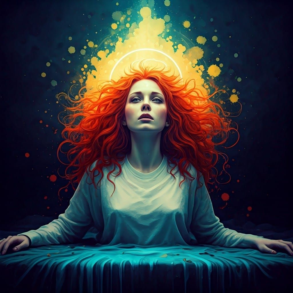 Astral Projection Ink Spatter Art of Woman