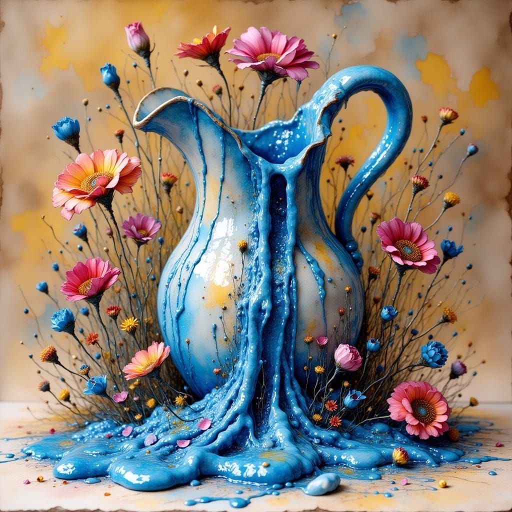 Clay Pitcher with Playdough Water in Dreamlike Style
