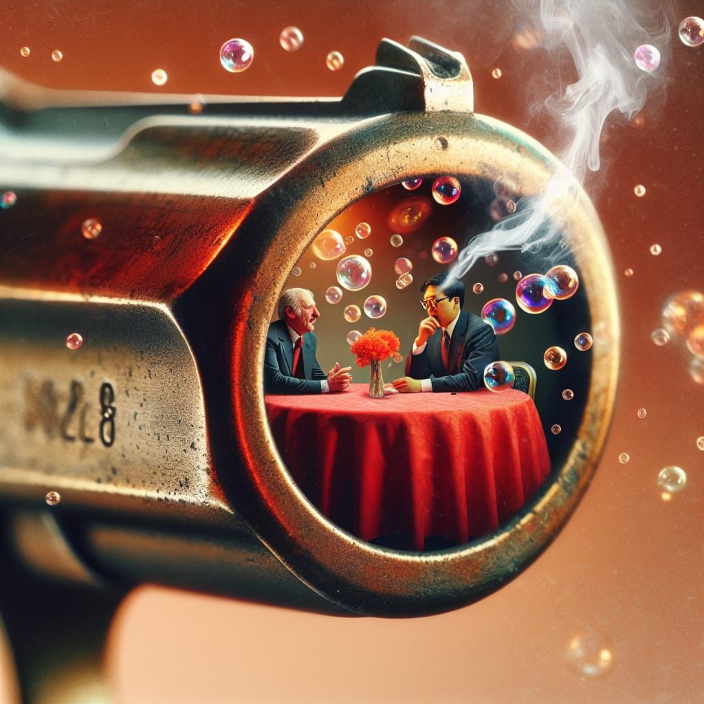 Surreal Pistol Business Meeting in Macro