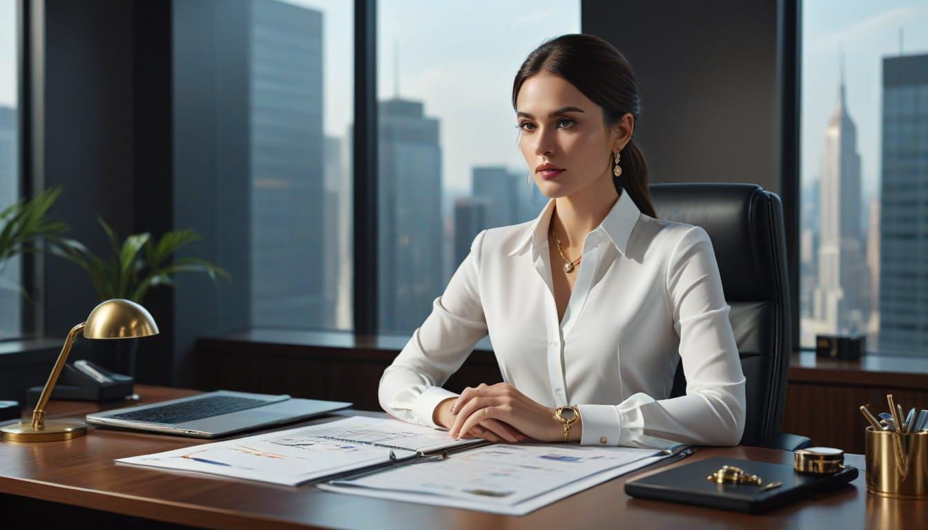 Elegant Executive Woman in Luxury Modern Office Portrait