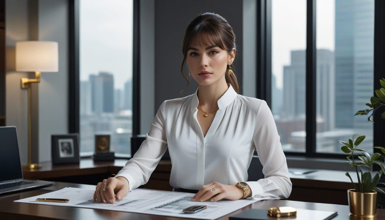 Luxurious Executive Woman in Modern Office