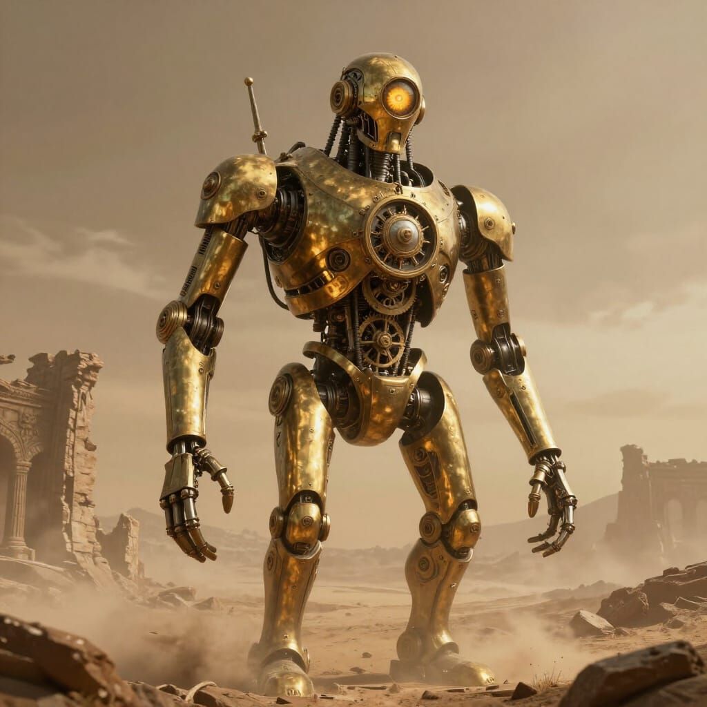 Ancient Brass Automaton on Desolate Plains