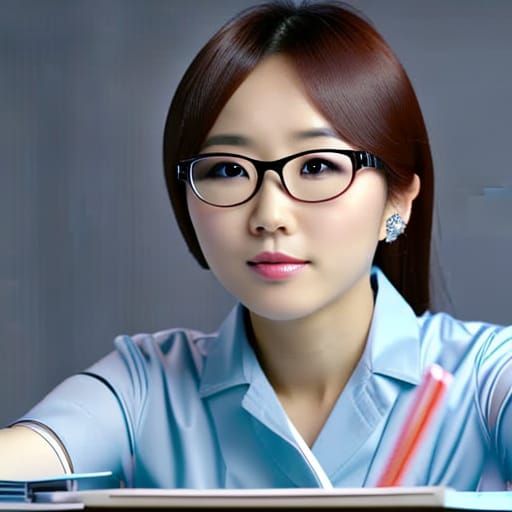 Japanese Office Lady Close-up in 8K