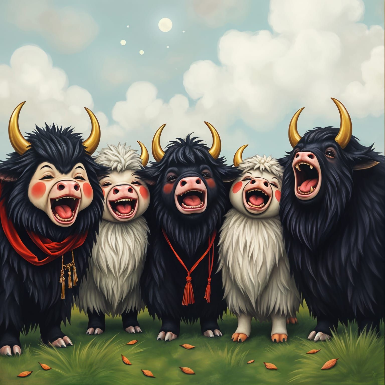 Kawaii Yaks Yodel in Vibrant Colors