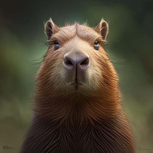 Detailed Capybara Portrait in Artstation Style