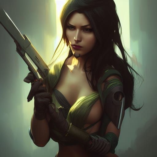 Detailed Portrait of Female Rogue, Fantasy Art