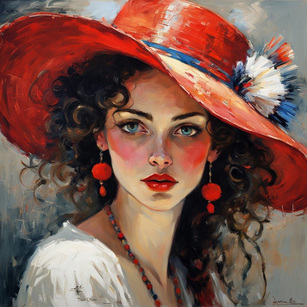 The girl with the red hat