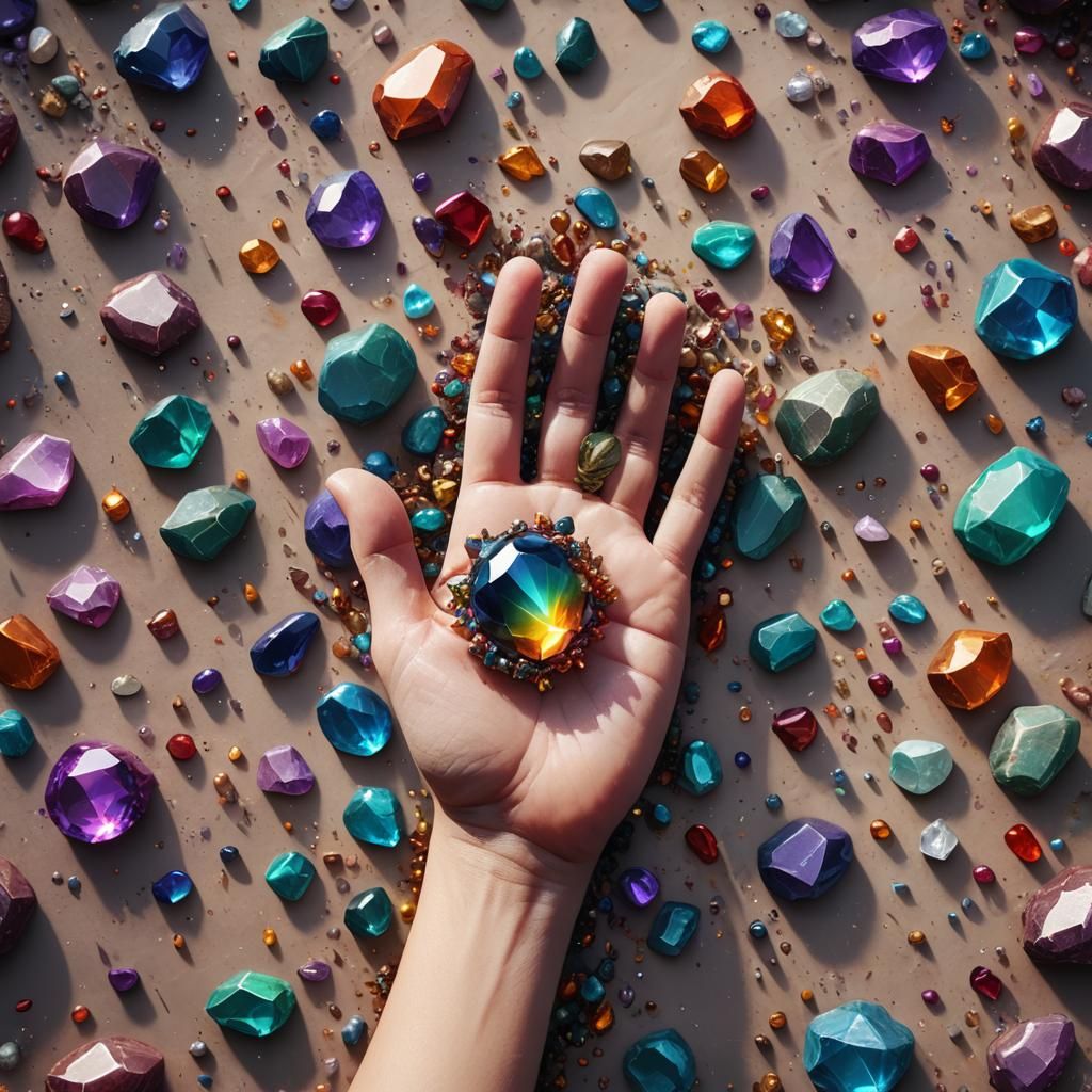 Gemstone in Child's Palms: Fantasy Concept Art