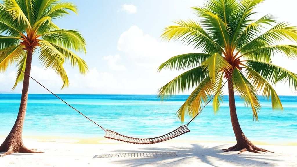 Tropical Oasis in Soft Watercolor Style