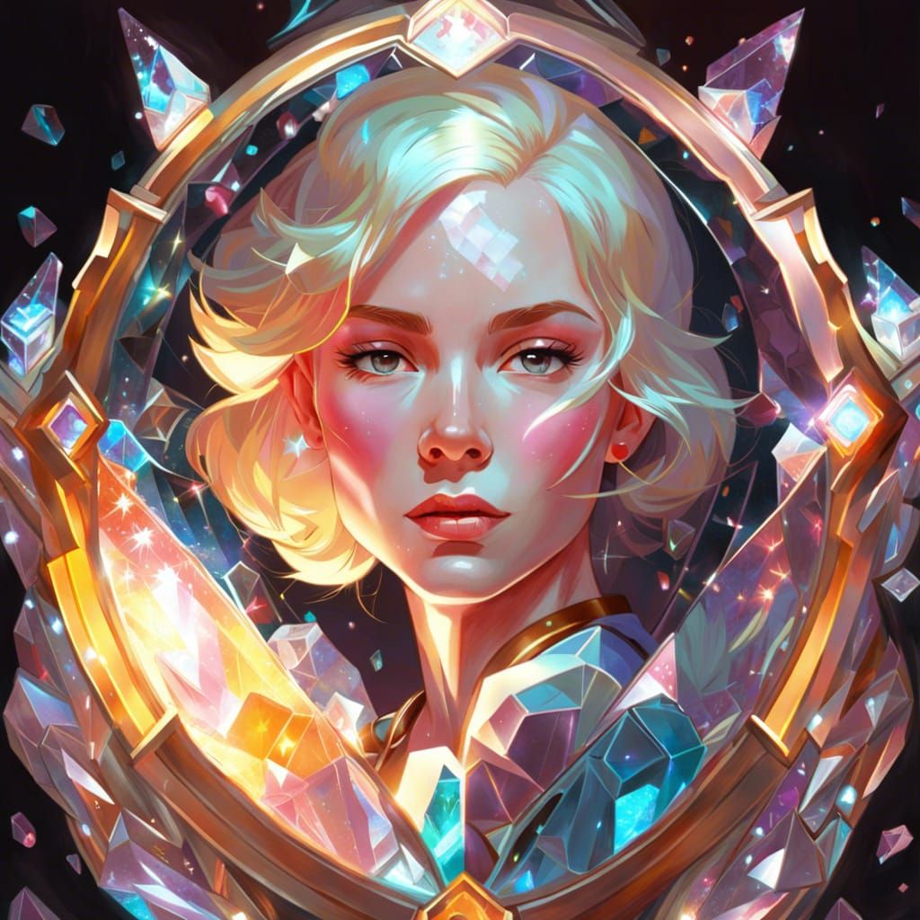 Crystalline Shield Portrait in Fantasy Art Style