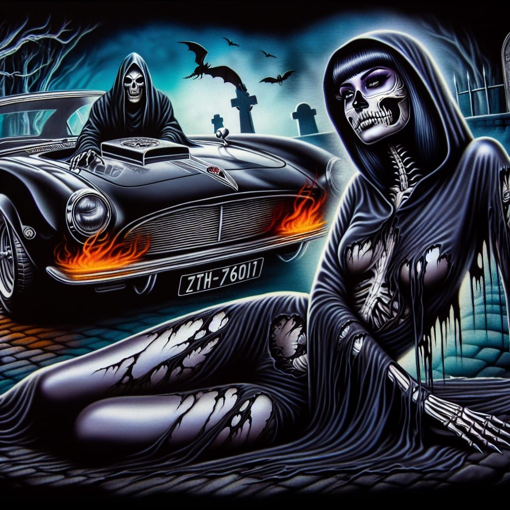 Demonic Goddess in Hellish Automotive Realm