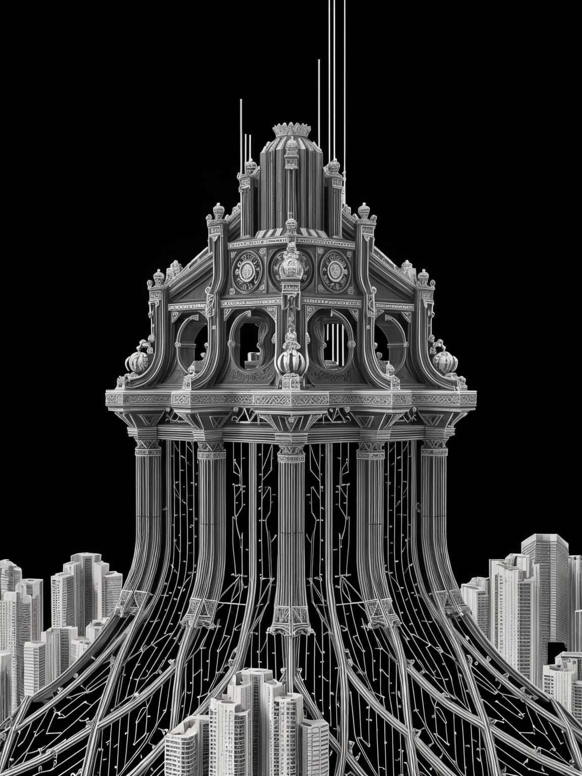 Glitch Art Visualization of Power Structures