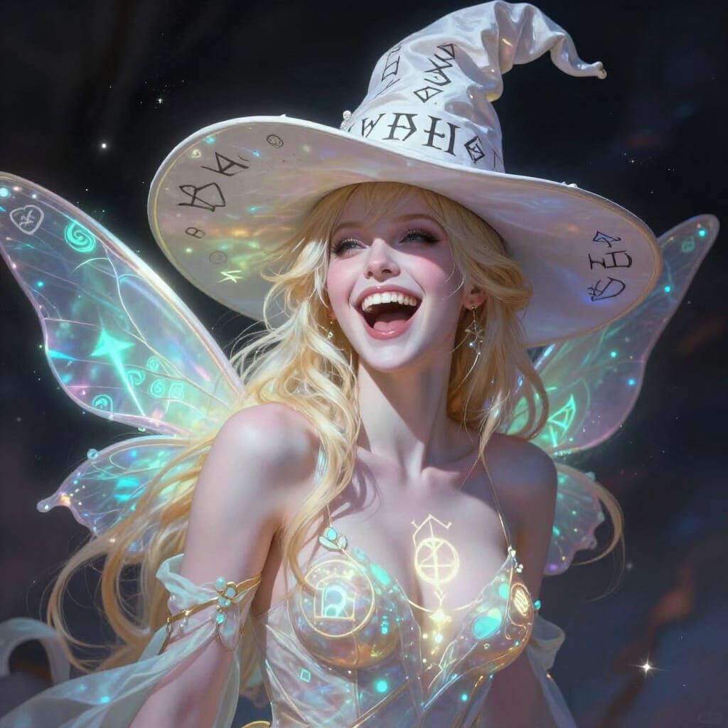 Ethereal Fairy Model with Viking Runes