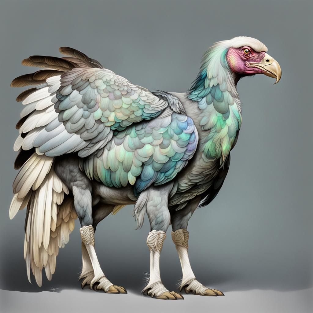 Opal Horse-Turkey Hybrid with Gold Highlights