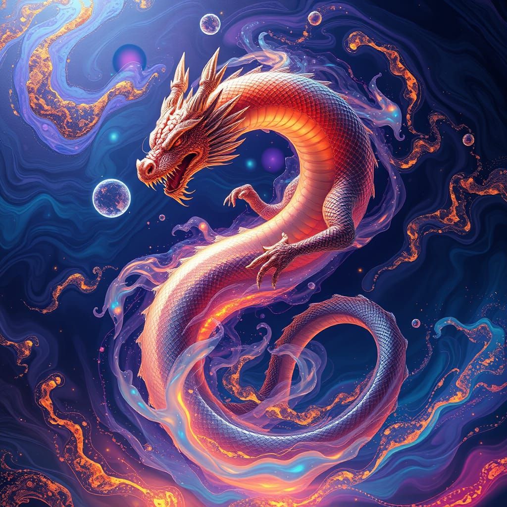 Ethereal Serpent Dissolves into Liquid Majesty