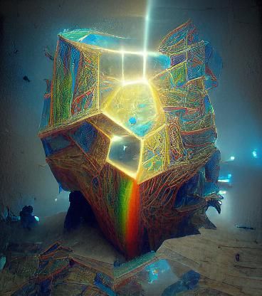 A multi-dimensional hypercube by Moebius Bob Zdzisław Beksiński