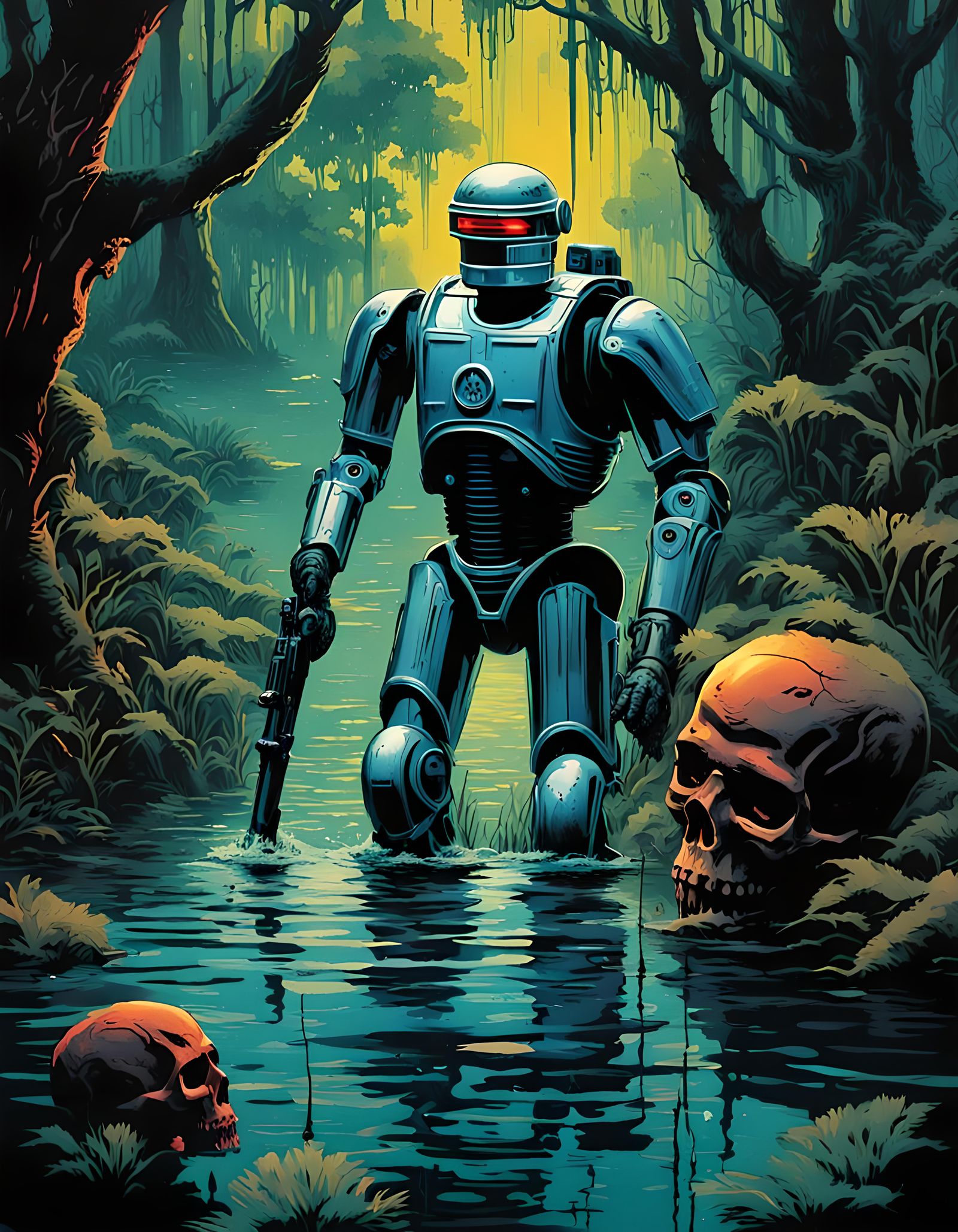 Robocop in Mangrove Swamp: 1950s Pulp Cover