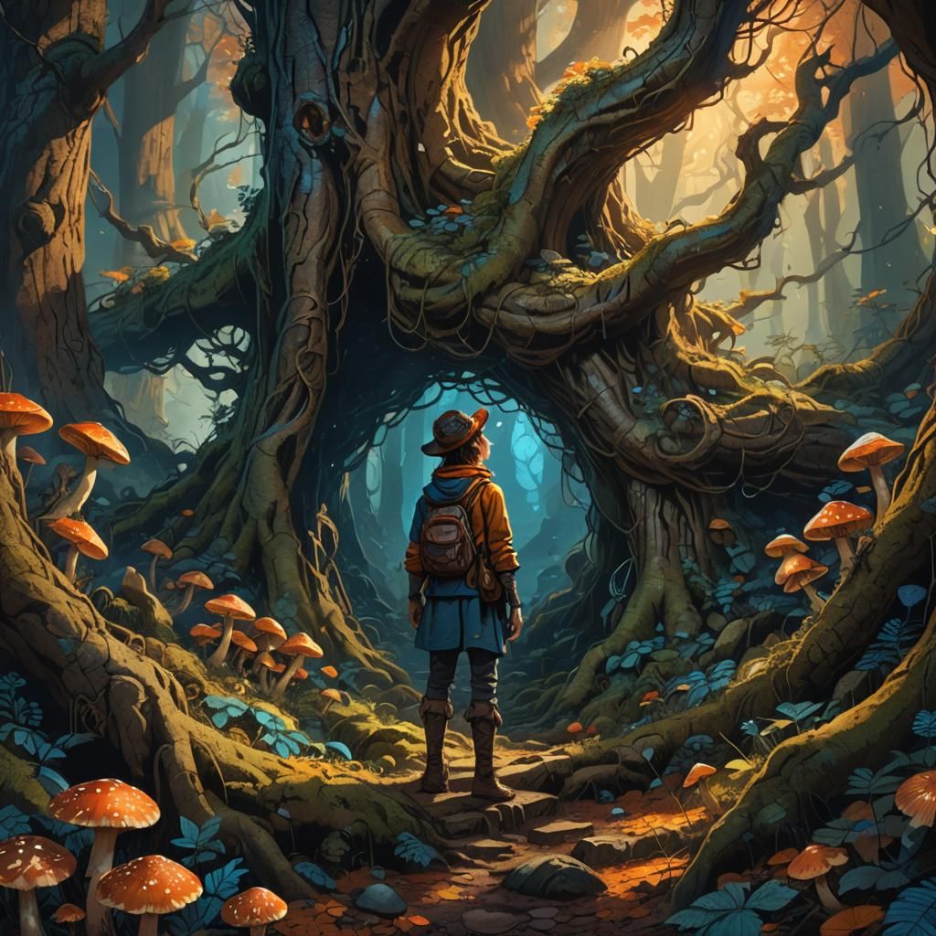 Mystical Forest Hole: Fantasy Concept Art
