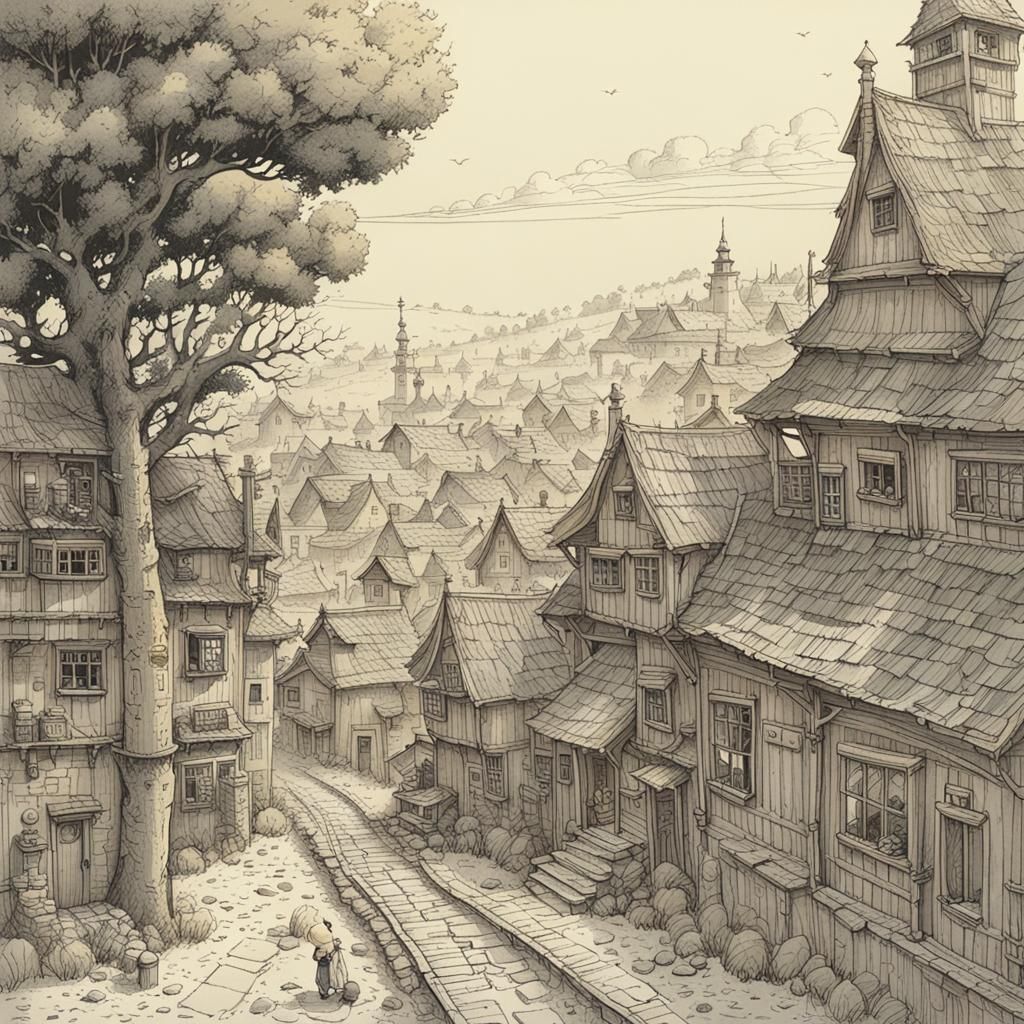 Intricate Surrealist Illustration of Complex Structures