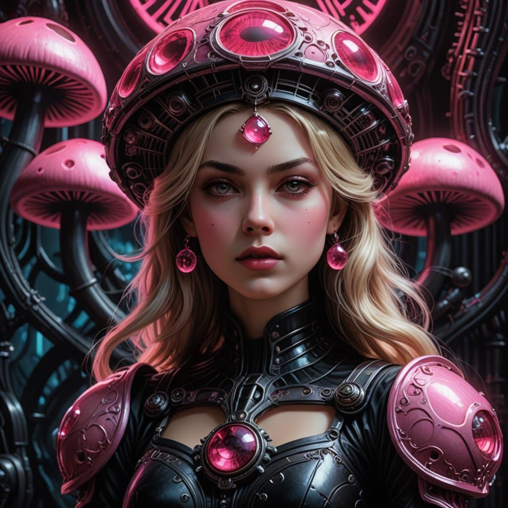 Dark Princess Peach in Biomechanical Fantasy Art