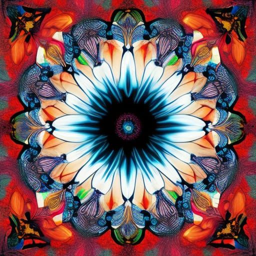 Fantasy Wheat Flowers and Roses in Burton Style