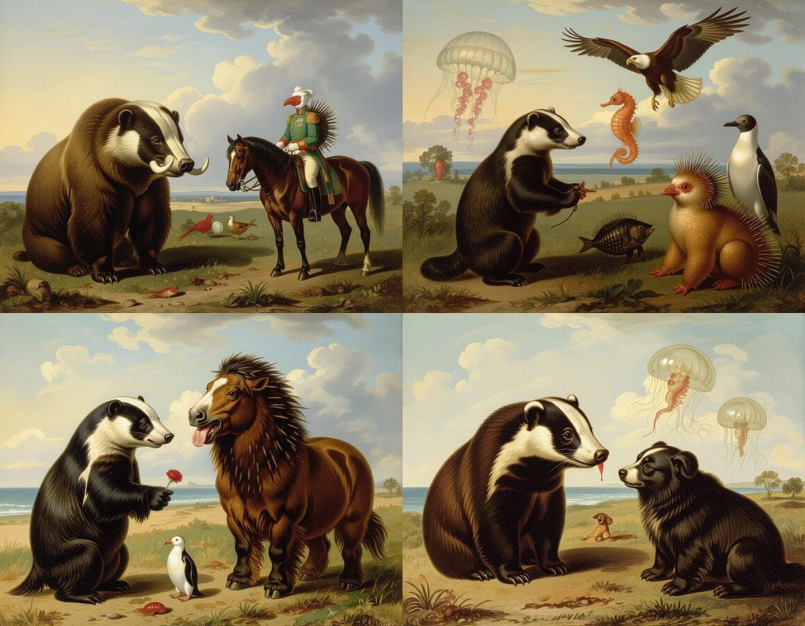 Bizarre Mutant Creature in Romantic Style