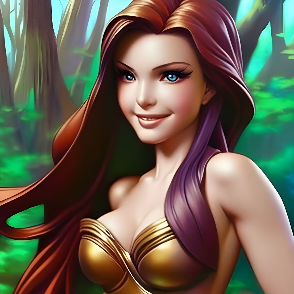 Hyperrealistic Mermaid in Forest, Detailed Digital Art