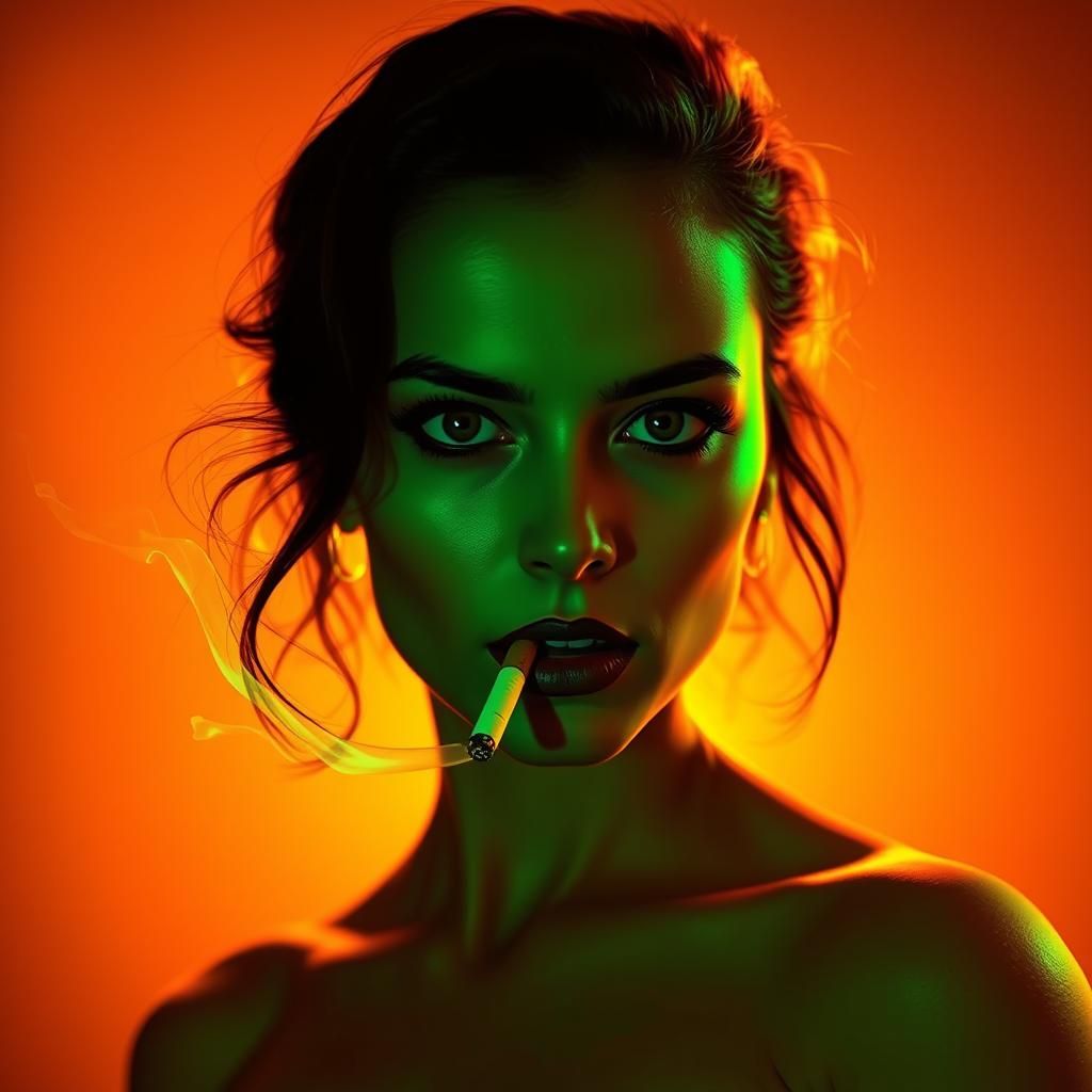 Marla Singer-Inspired Portrait with Fiery Backlight