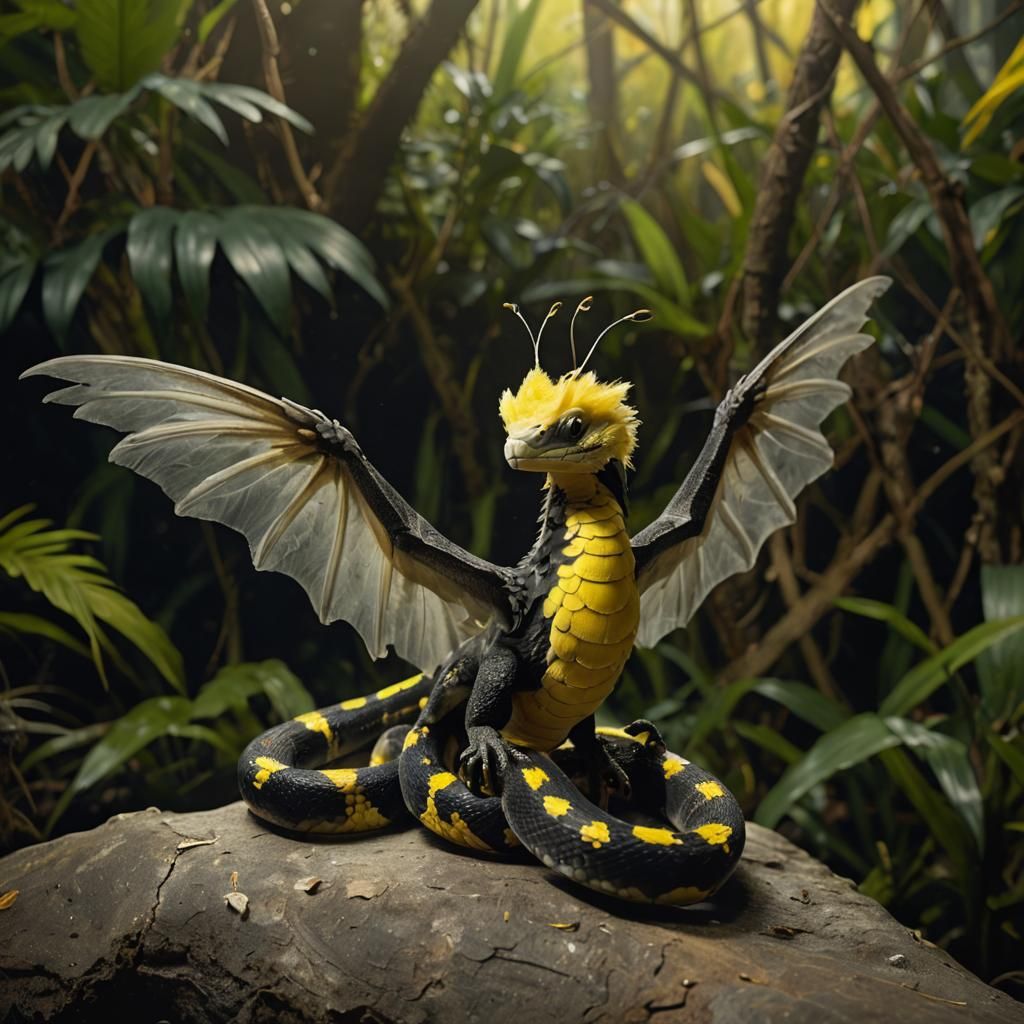 Cute Fuzzy Cockatiel Snake with Dragon Tail