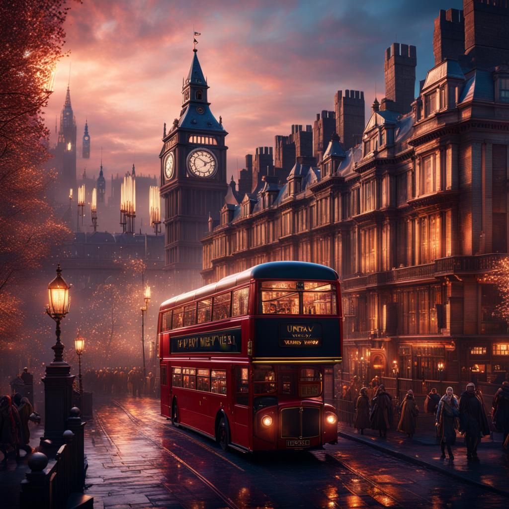 Happy New Year London in Detailed Matte Painting