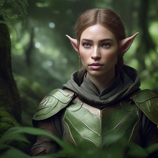 Elven Ranger Portrait in Detailed Fantasy Art Style