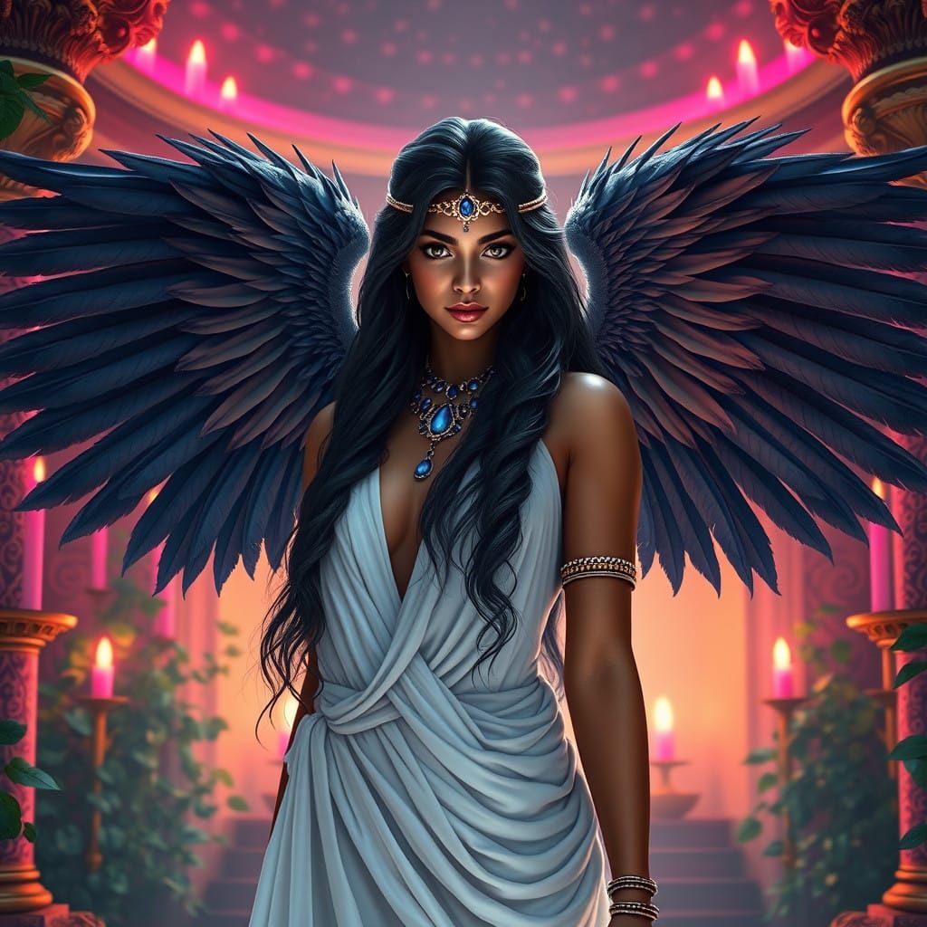 Ishtar, Goddess of Love and Beauty, in Majestic Temple Splen...