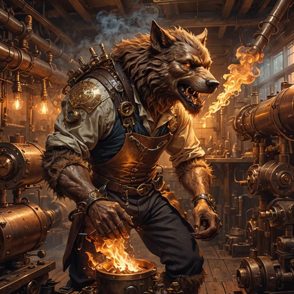 Steampunk Werewolf Crafts Fire and Steam