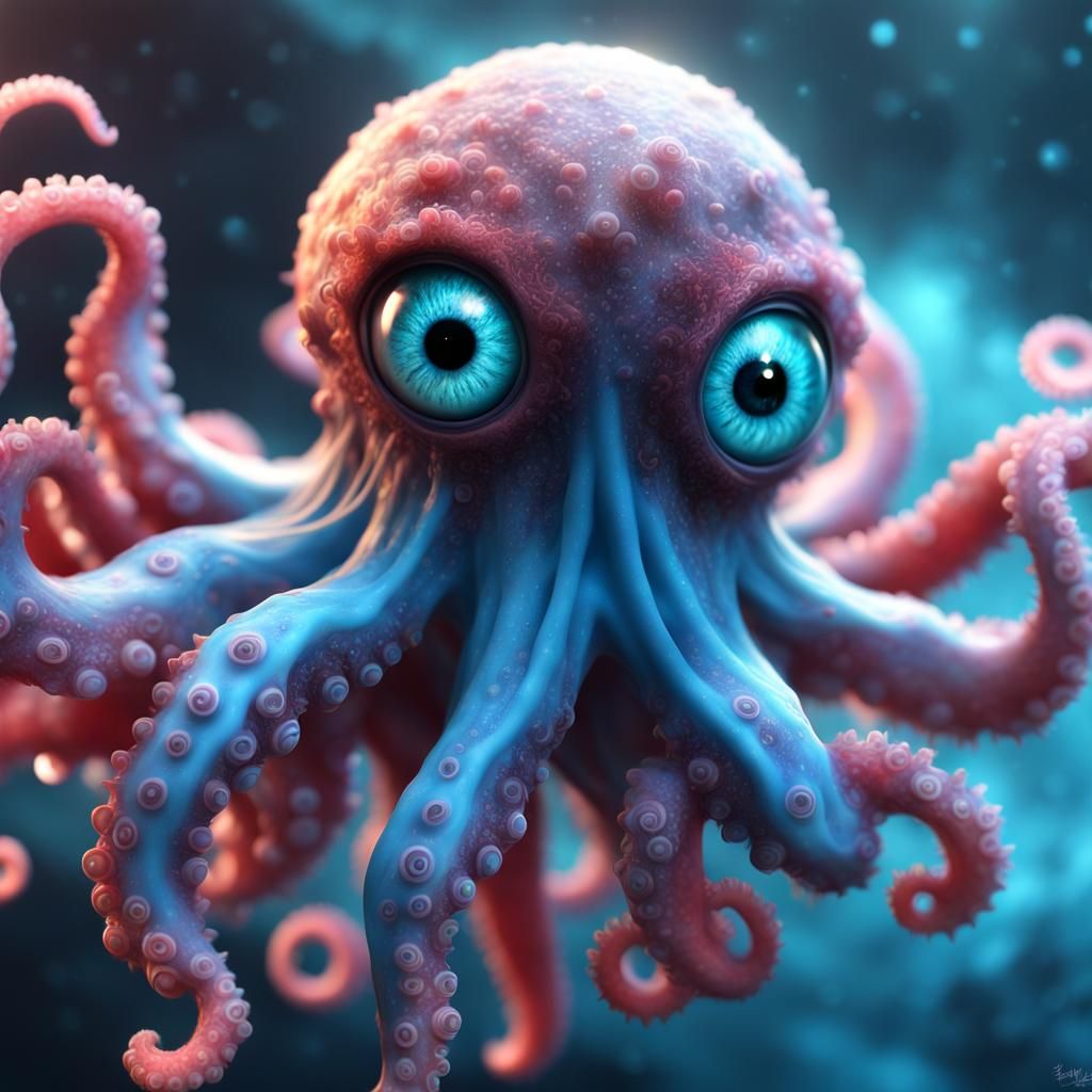 Mutated Alien Baby Octopus in High Quality CGI