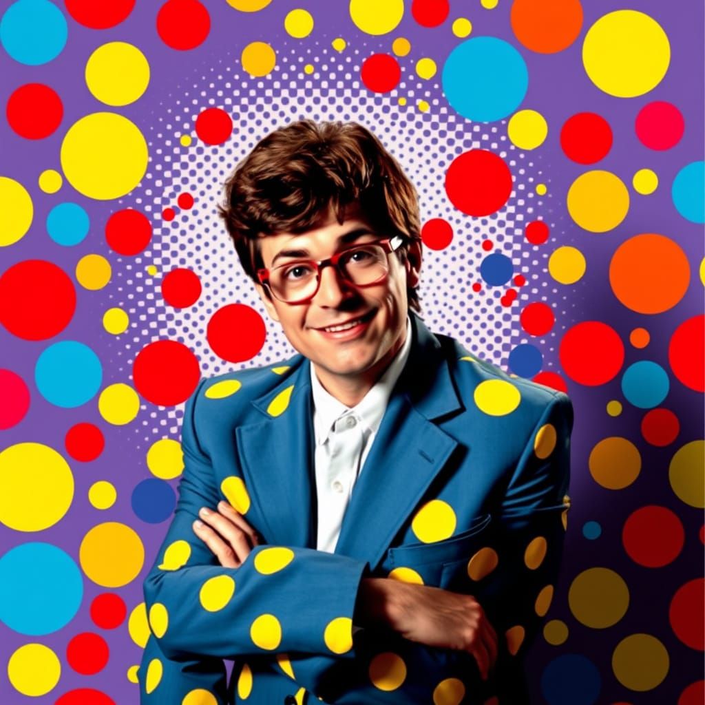 Pop Art Portrait in Vibrant Colors and Bold Lines