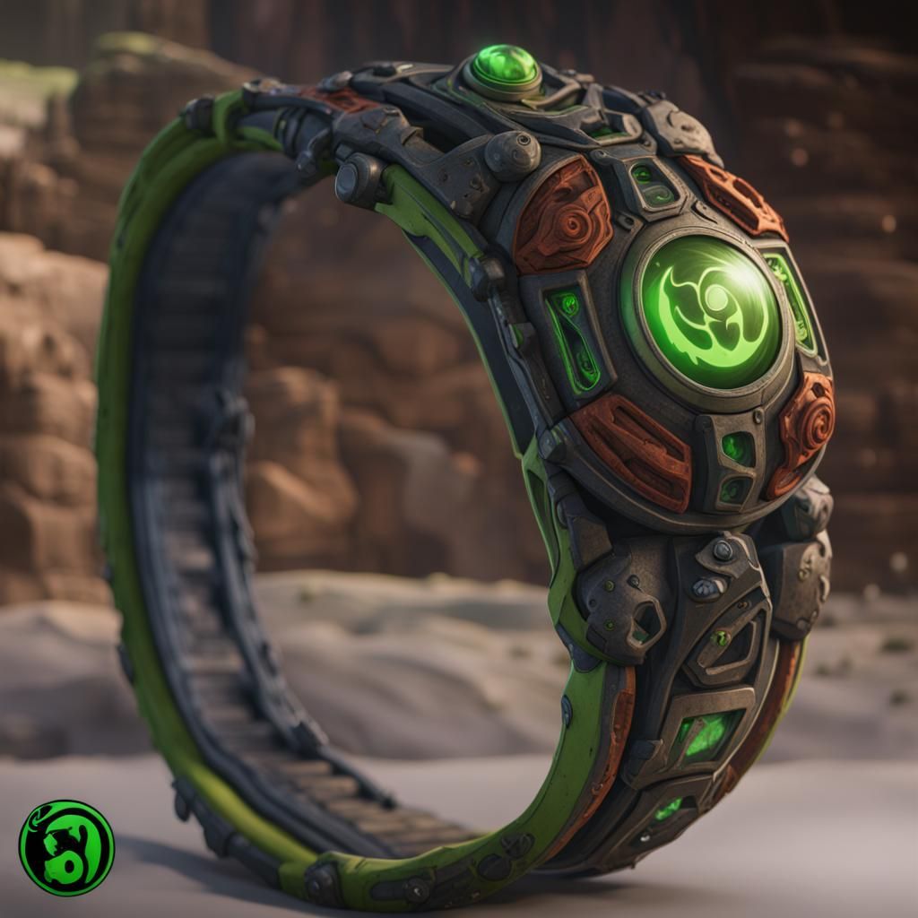 Detailed Matte Painting of Ben 10 Bracelet
