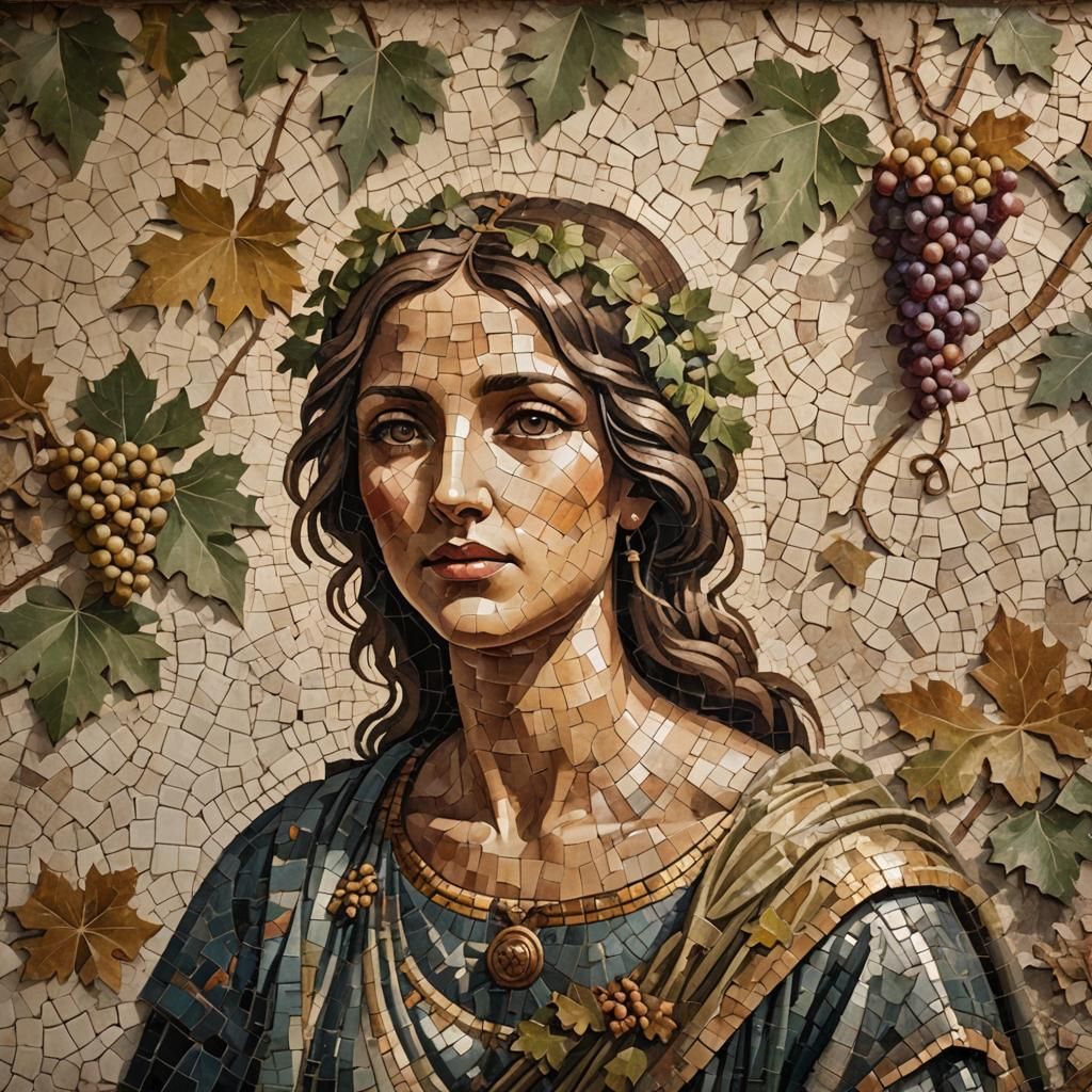 Ancient Roman Mosaic: Byzantine-Inspired Digital Art