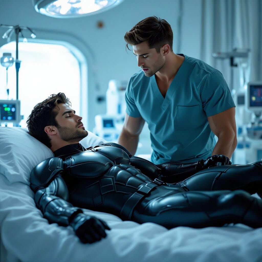 Nightwing Hypnosis in Science Lab: Photorealistic Image