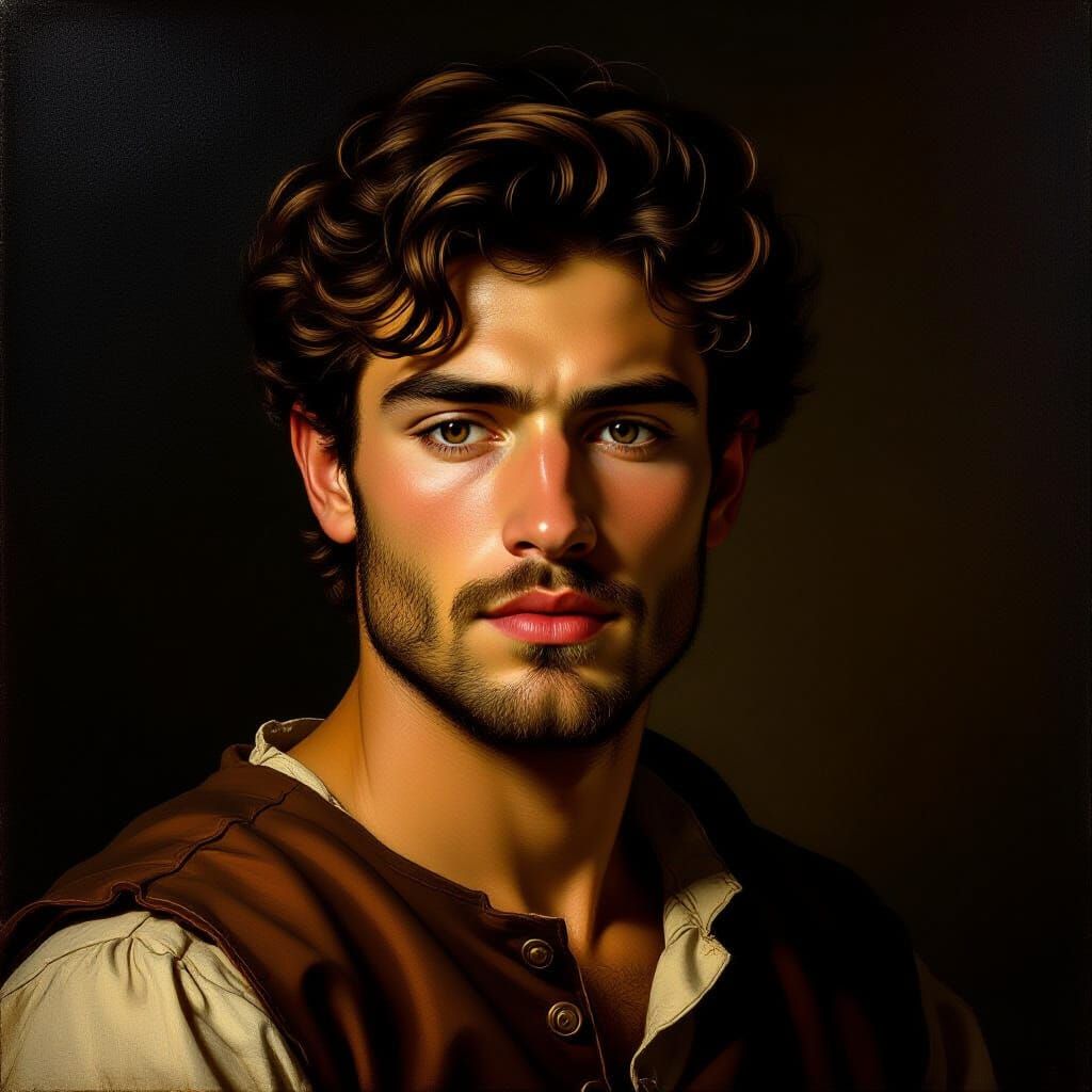 Renaissance Portrait of a Determined Young Man