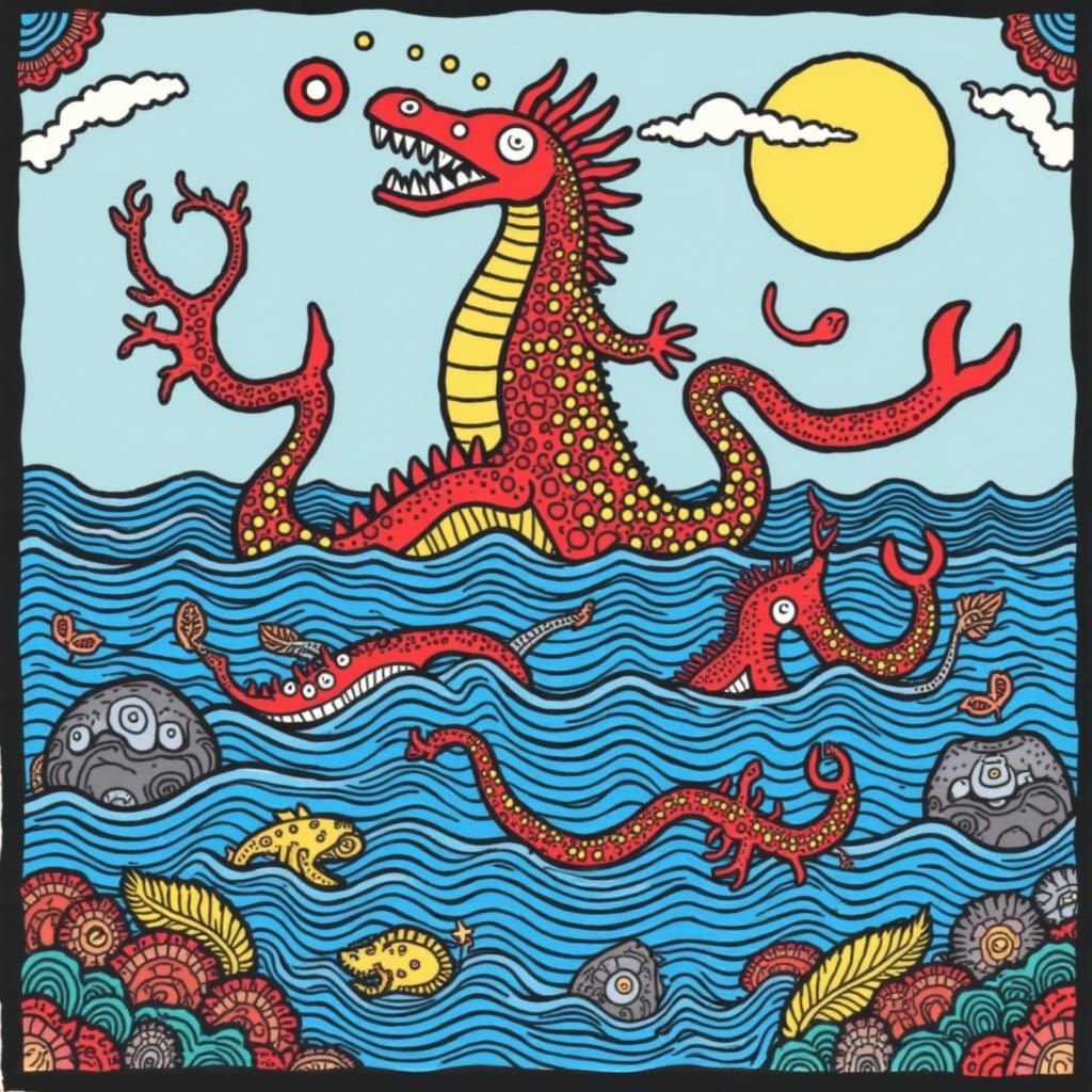 Vibrant Red Water Landscape