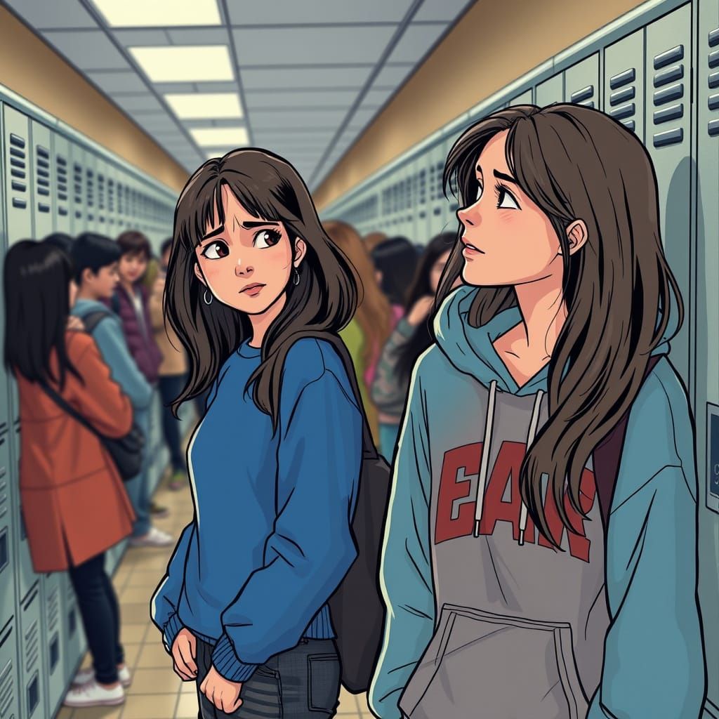 Teenage Longing in a High School Hallway