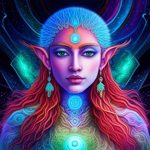 Arcturian Avatar in Holographic Astral Art