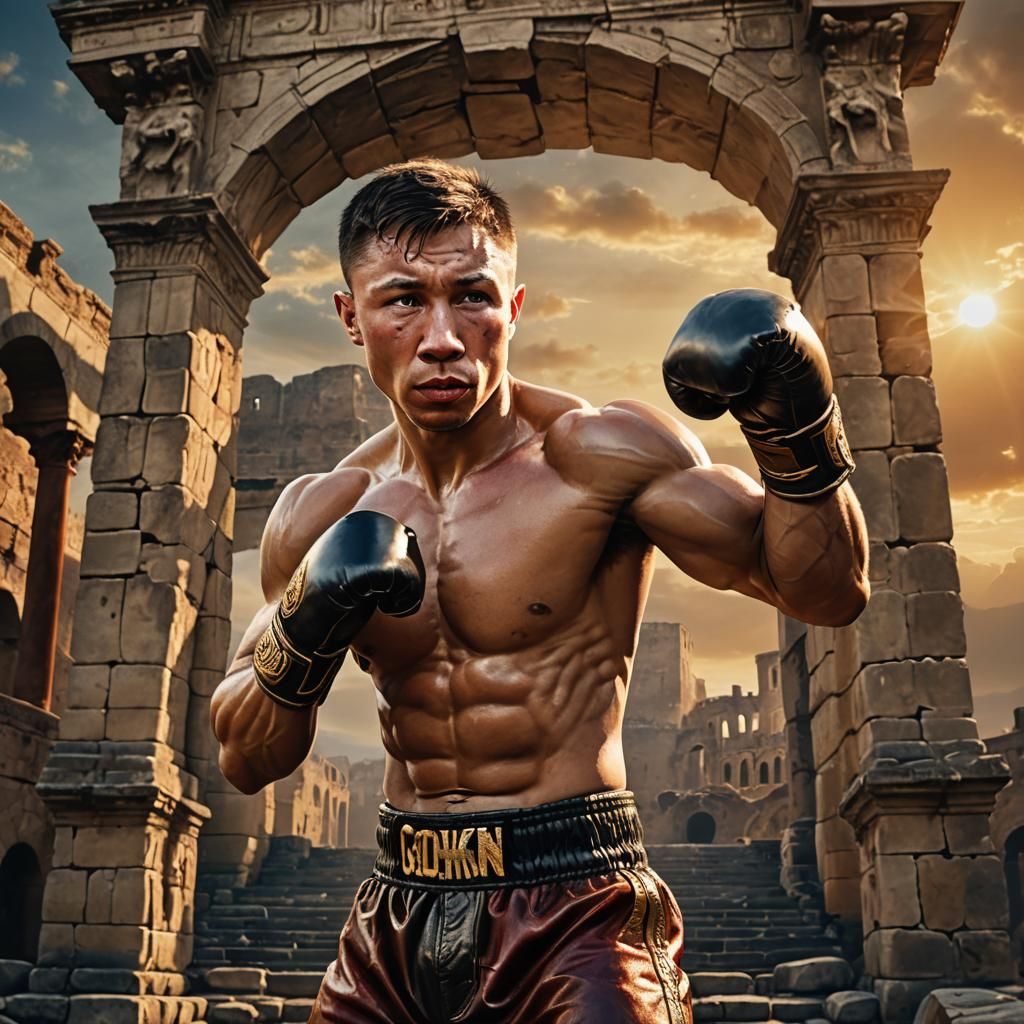 Boxer Portrait in Coliseum: Fantasy Matte Painting