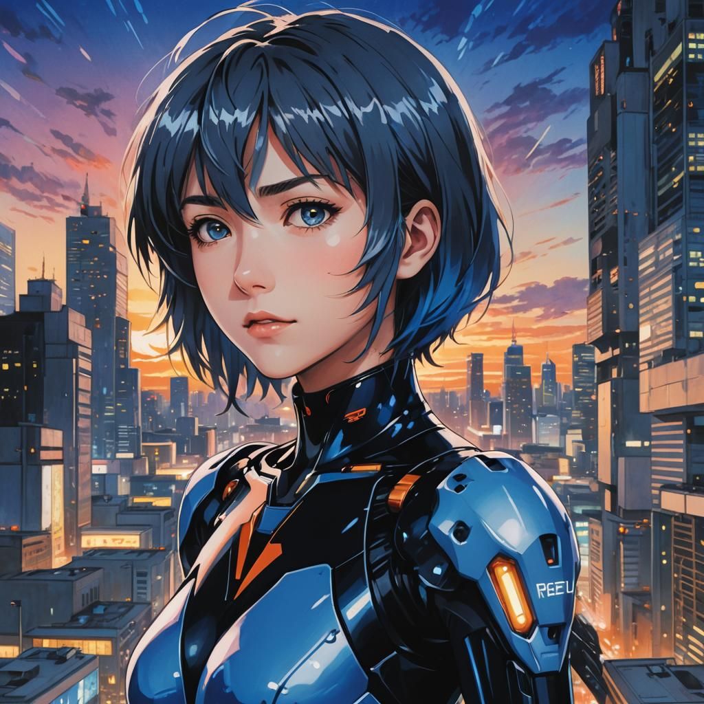 Rei Ayanami in Plugsuit: Manga-Style Anime Portrait