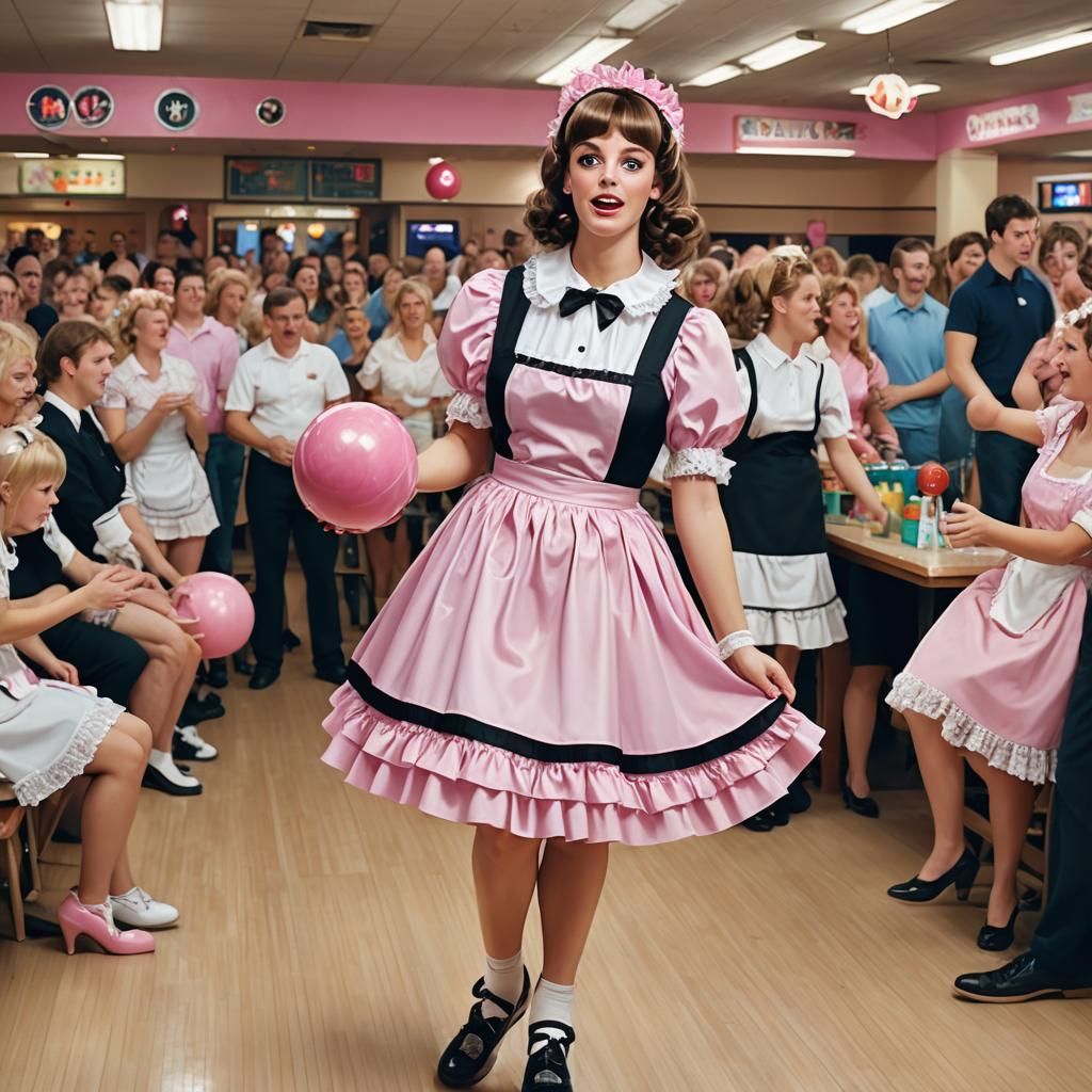 Pink Sissymaid Bowls in Agonizing High Heels