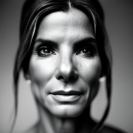 Sandra Bullock Portrait in Hyperrealistic Style
