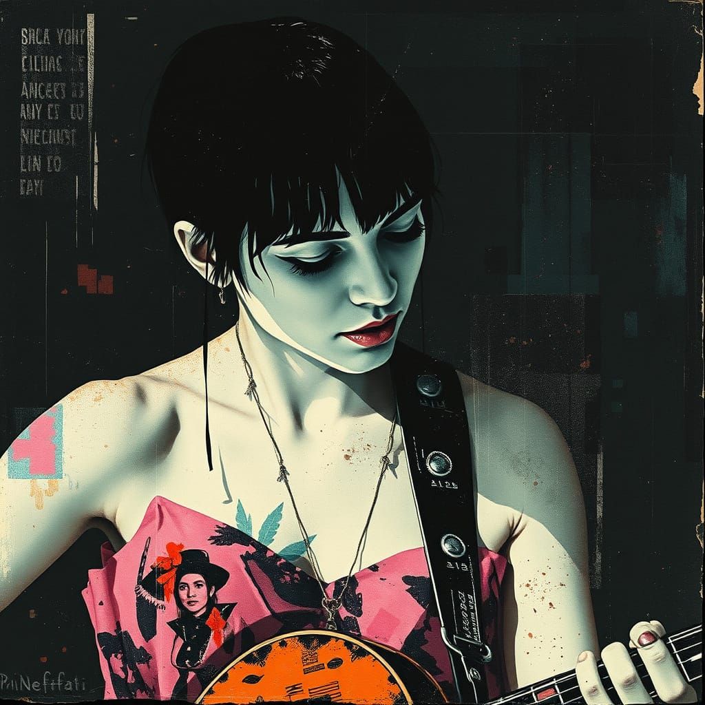 Avant-Garde Portraits in Distressed Screen Print Style