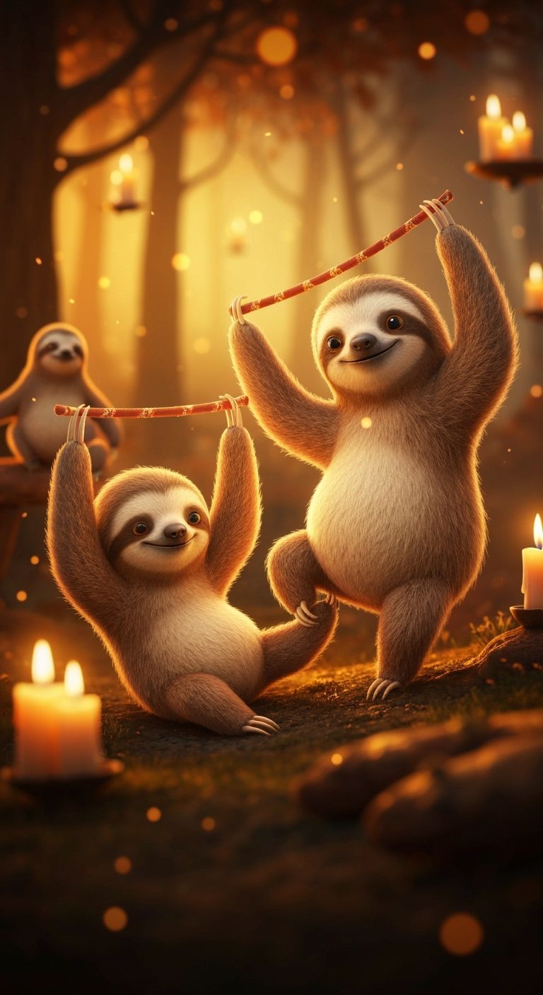 sloths dancing night