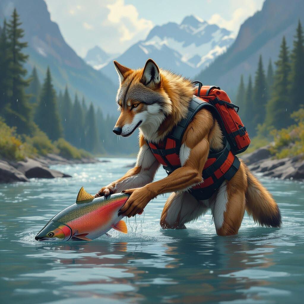 Red Wolf's Rocky Mountain Salmon Catch