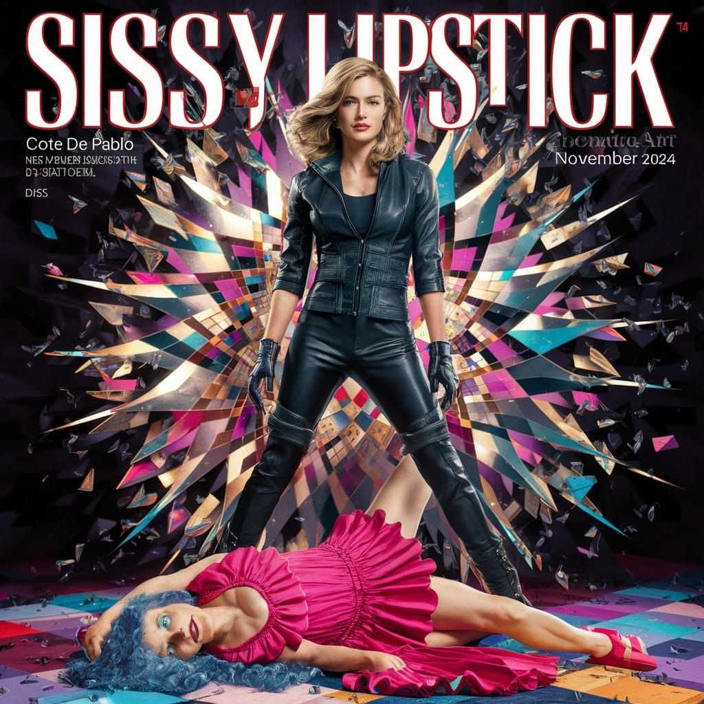 Magazine Cover: Cote de Pablo in Leather